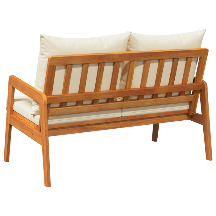 Bancă de grădină cu perne, 115x65x71 cm, lemn masiv acacia - WALTI WALTI