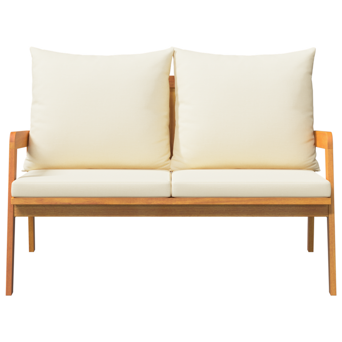 Bancă de grădină cu perne, 115x65x71 cm, lemn masiv acacia - WALTI WALTI