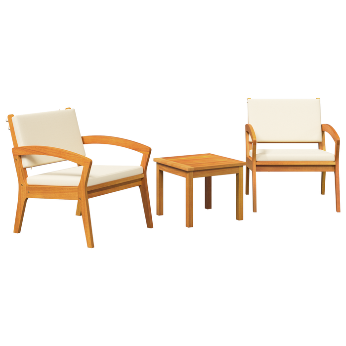 Set Bistro 3 Piese cu Perne - Lemn Solid de Acacia - WALTI WALTI