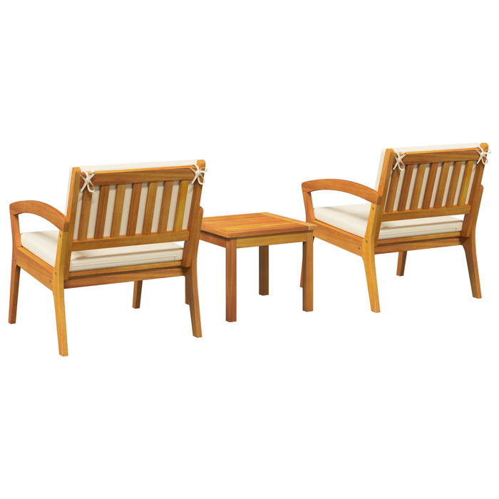 Set Bistro 3 Piese cu Perne - Lemn Solid de Acacia - WALTI WALTI