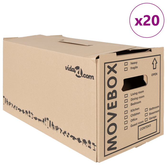 Cutii pentru mutare 20 pcs 59 x 31.5 x 31.5 cm Carton - WALTI WALTI