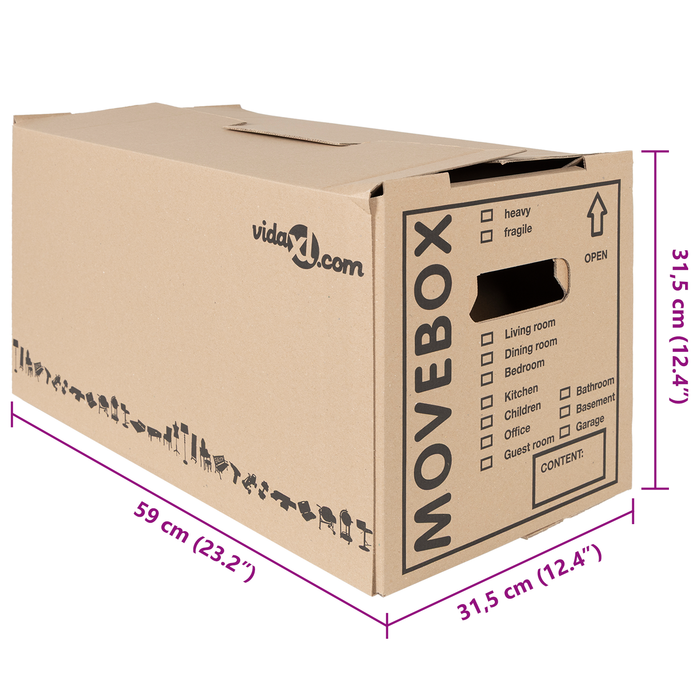 Cutii pentru mutare 20 pcs 59 x 31.5 x 31.5 cm Carton - WALTI WALTI