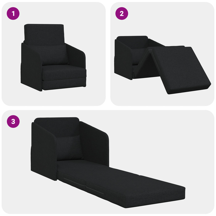 Sofa Pat 2-in-1 Negru 65x80x83 cm Material - WALTI WALTI
