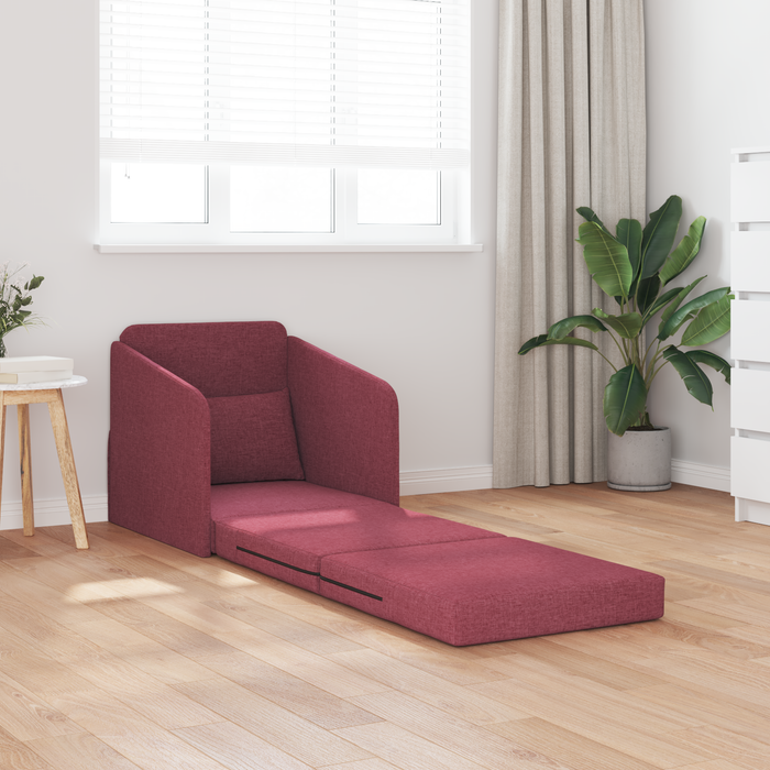 Sofa Pat de Pardoseală 2 în 1 Roșu Vin 65x80x83 cm Tesătură - WALTI WALTI