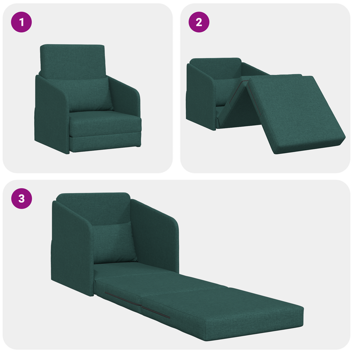 Sofa Pat pe Podea 2-in-1 Verde închis 65x80x83 cm Material - WALTI WALTI