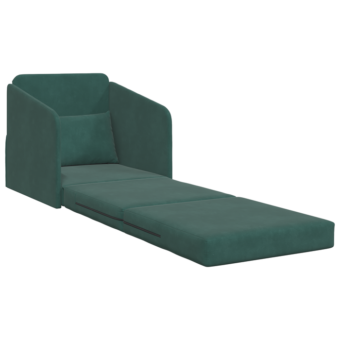 Canapea Pat 2-in-1 Verde Închis 65x80x83 cm Catifea - WALTI WALTI
