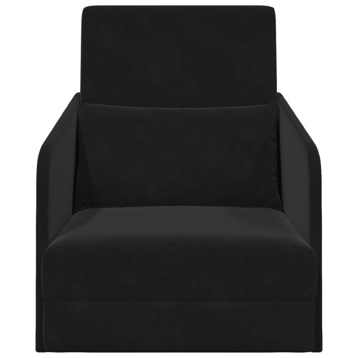 Canapea Pat 2 în 1 Neagră 65x80x83 cm Catifea - WALTI WALTI
