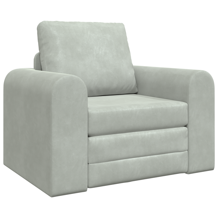 Canapea Pat 2 în 1 Gri Deschis 98x71x83 cm Catifea - WALTI WALTI