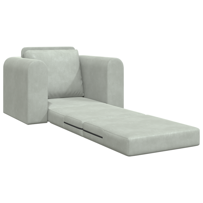 Canapea Pat 2 în 1 Gri Deschis 98x71x83 cm Catifea - WALTI WALTI