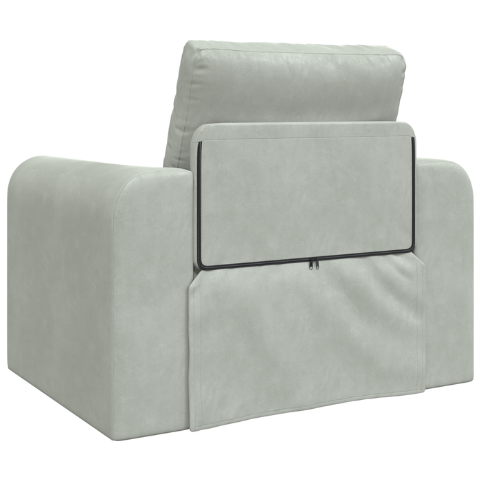 Canapea Pat 2 în 1 Gri Deschis 98x71x83 cm Catifea - WALTI WALTI