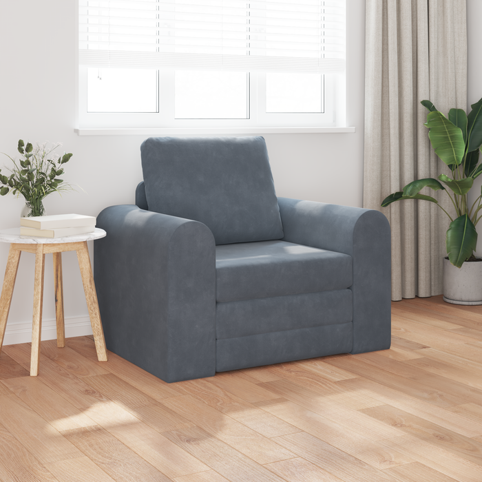 Canapea pat 2 în 1 gri închis 98x71x83 cm catifea - WALTI WALTI