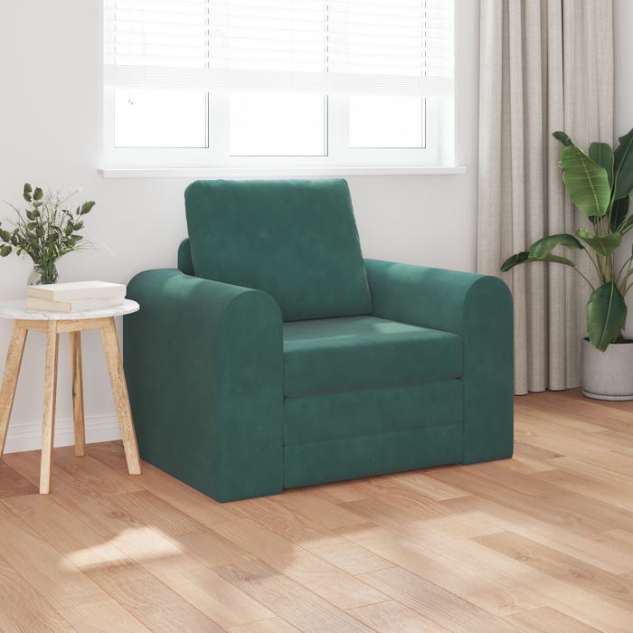 Canapea pat 2 în 1 verde închis 98x71x83 cm catifea - WALTI WALTI