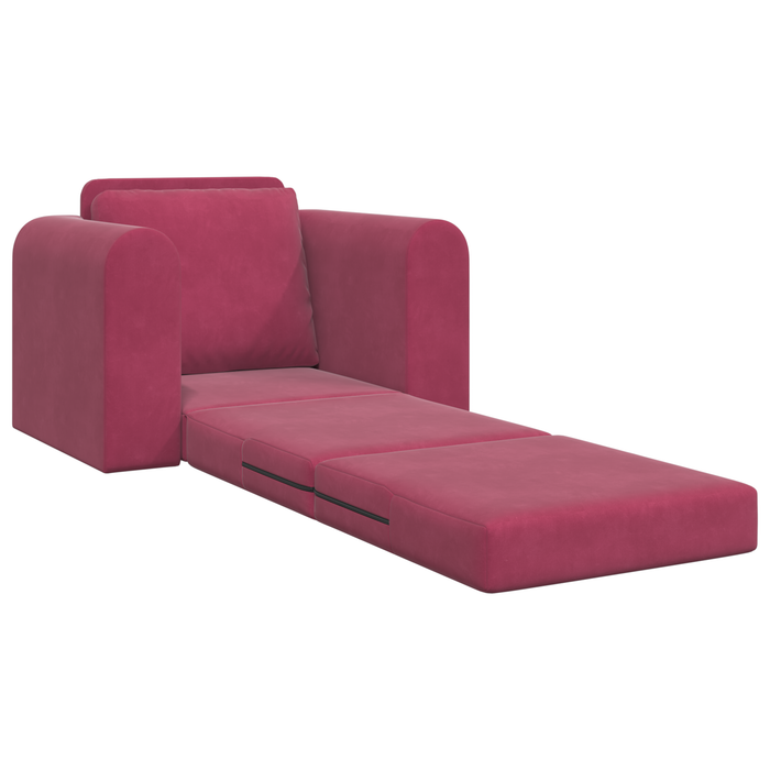 Sofa Pat 2 în 1 Roșu Vin 98x71x83 cm Catifea - WALTI WALTI