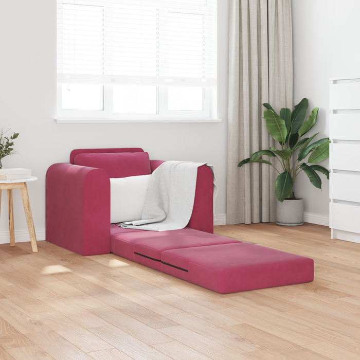 Sofa Pat 2 în 1 Roșu Vin 98x71x83 cm Catifea - WALTI WALTI