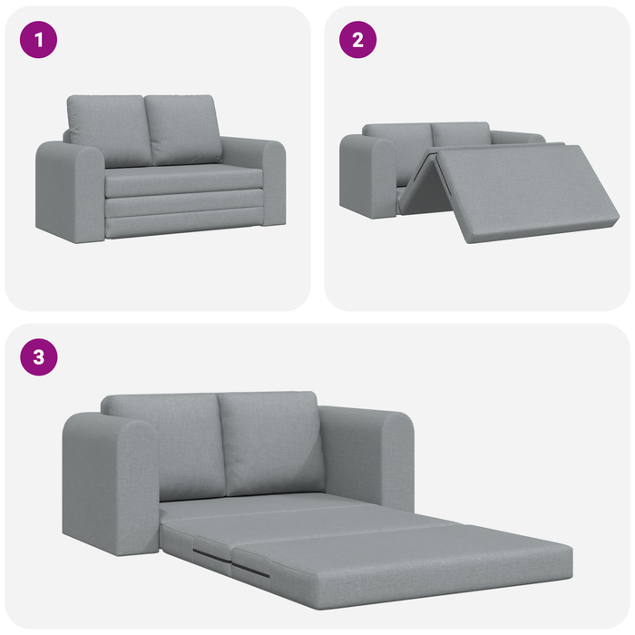 Canapea extensibilă 2 în 1 Gri deschis 148x71x83 cm Fabri - WALTI WALTI