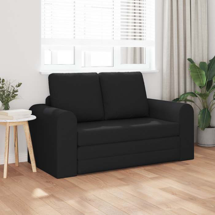 Canapea Pat 2-in-1 Neagră 148x71x83 cm Țesătură - WALTI WALTI
