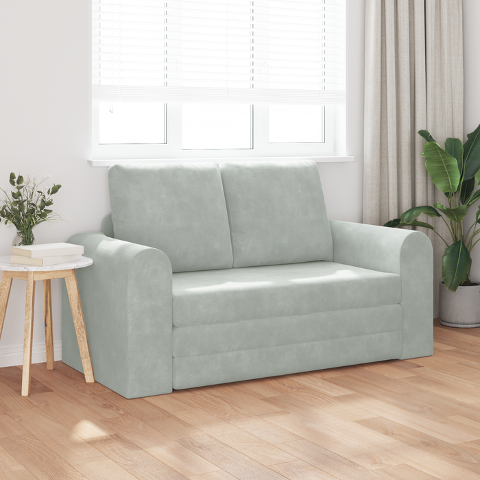 Canapea Pat 2 în 1 Gri Deschis 148x71x83 cm Catifea - WALTI WALTI