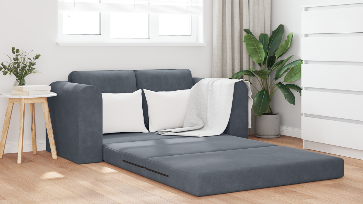 Canapea Pat 2 în 1 Gri Întunecat 148x71x83 cm Velvet - WALTI WALTI