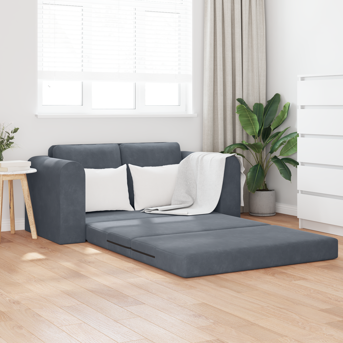 Canapea Pat 2 în 1 Gri Întunecat 148x71x83 cm Velvet - WALTI WALTI