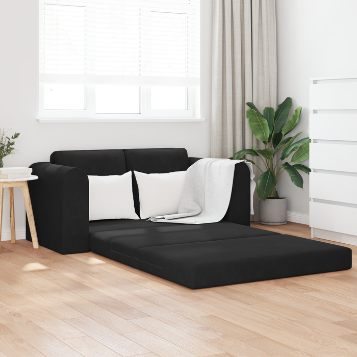 Sofa pat 2 în 1 Negru 148x71x83 cm Catifea - WALTI WALTI