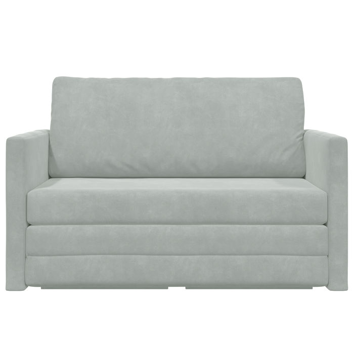 Canapea Pat 2-in-1 Gri deschis 124x204x61 cm Catifea - WALTI WALTI