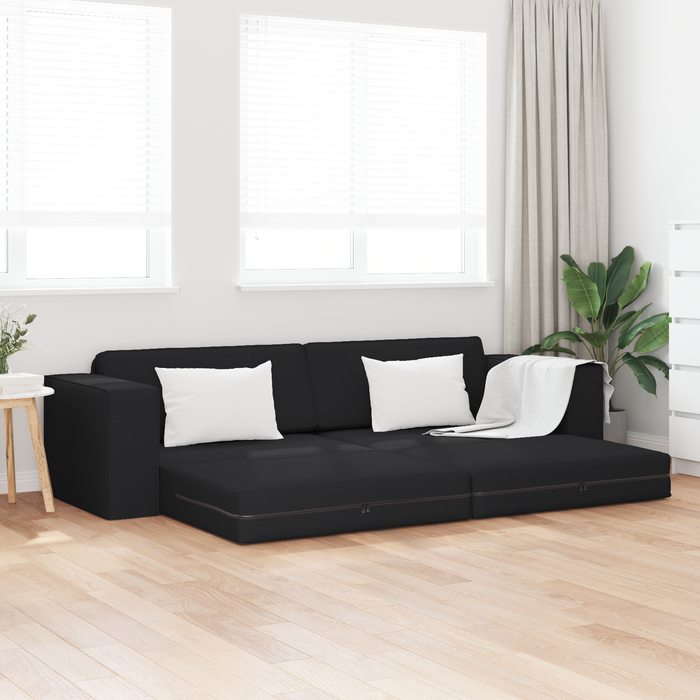 Canapea Pat 2-in-1 Neagră 245x150x60.5 cm Țesătură - WALTI WALTI