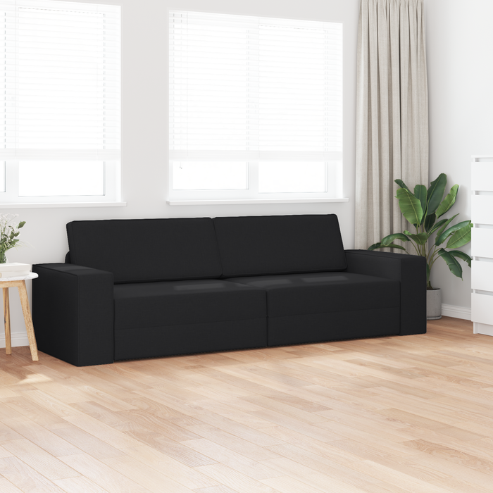 Canapea Pat 2-in-1 Neagră 245x150x60.5 cm Țesătură - WALTI WALTI