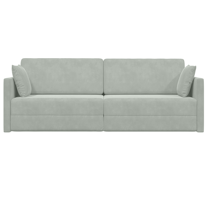 Sofa Pat pentru Podea 2-in-1 Gri Deschis 213x144x60 cm Catifea - WALTI WALTI