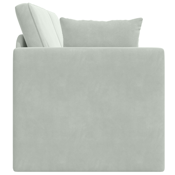 Sofa Pat pentru Podea 2-in-1 Gri Deschis 213x144x60 cm Catifea - WALTI WALTI