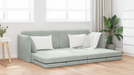 Sofa Pat pentru Podea 2-in-1 Gri Deschis 213x144x60 cm Catifea - WALTI WALTI