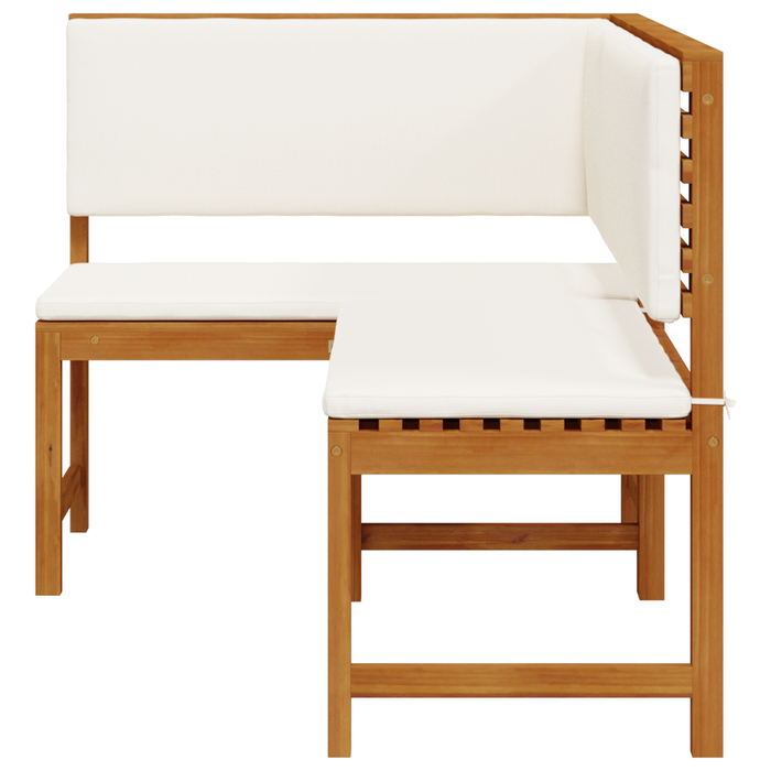 Bancă colțar de grădină cu perne 140x100x91cm lemn masiv acacia - WALTI WALTI