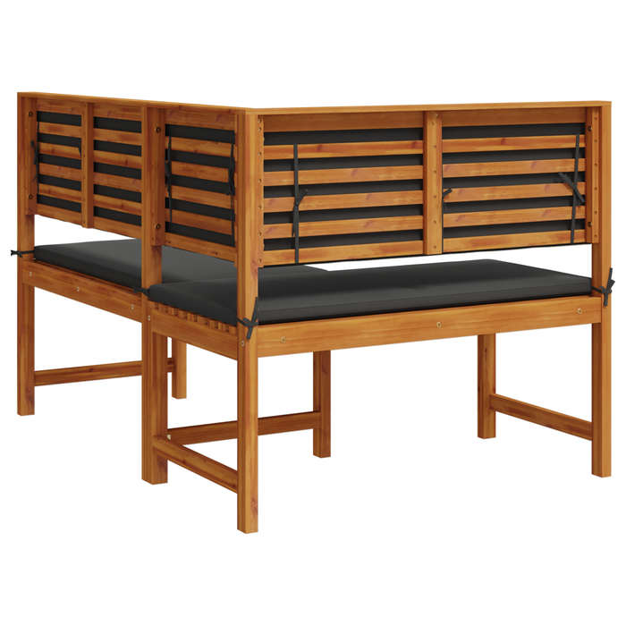 Bancă colțar de grădină cu perne 140x100x91cm lemn masiv acacia - WALTI WALTI