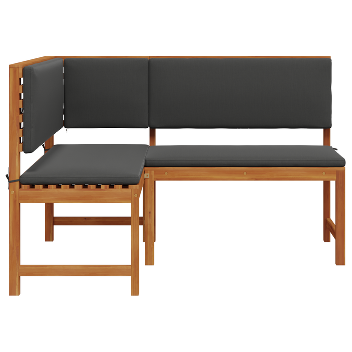 Bancă colțar de grădină cu perne 140x100x91cm lemn masiv acacia - WALTI WALTI