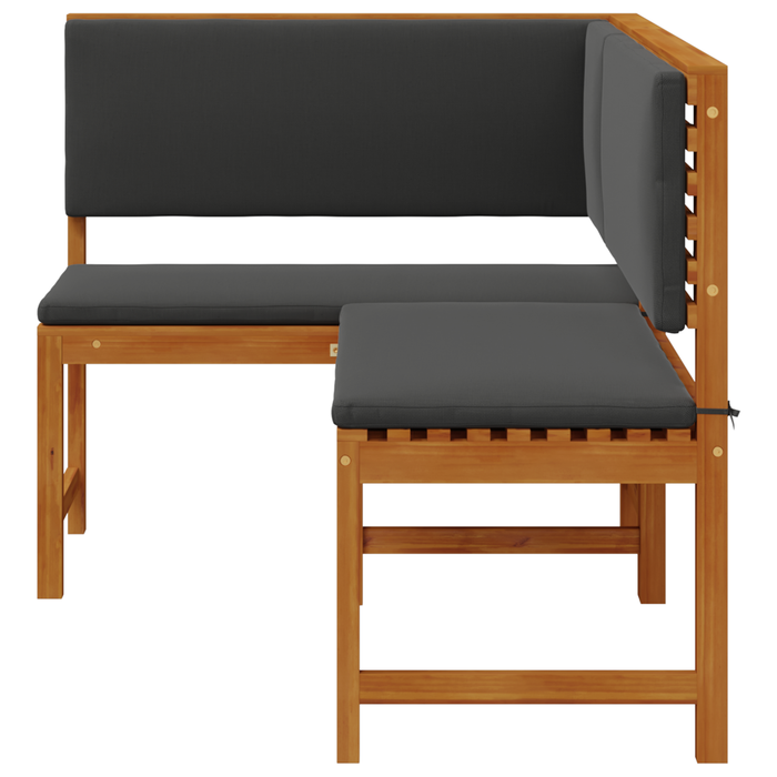 Bancă colțar de grădină cu perne 140x100x91cm lemn masiv acacia - WALTI WALTI