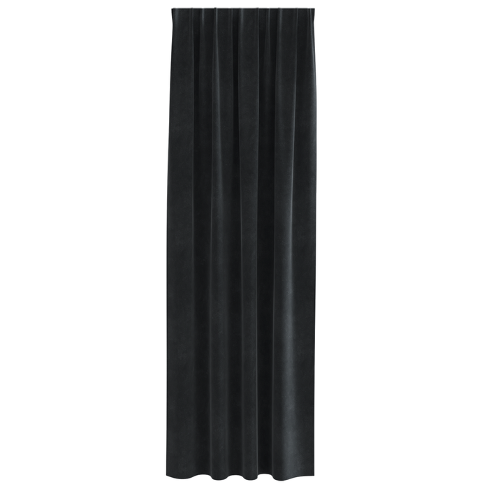 Draperii opace cu bandă superioară, 2 buc., negru, catifea - WALTI WALTI