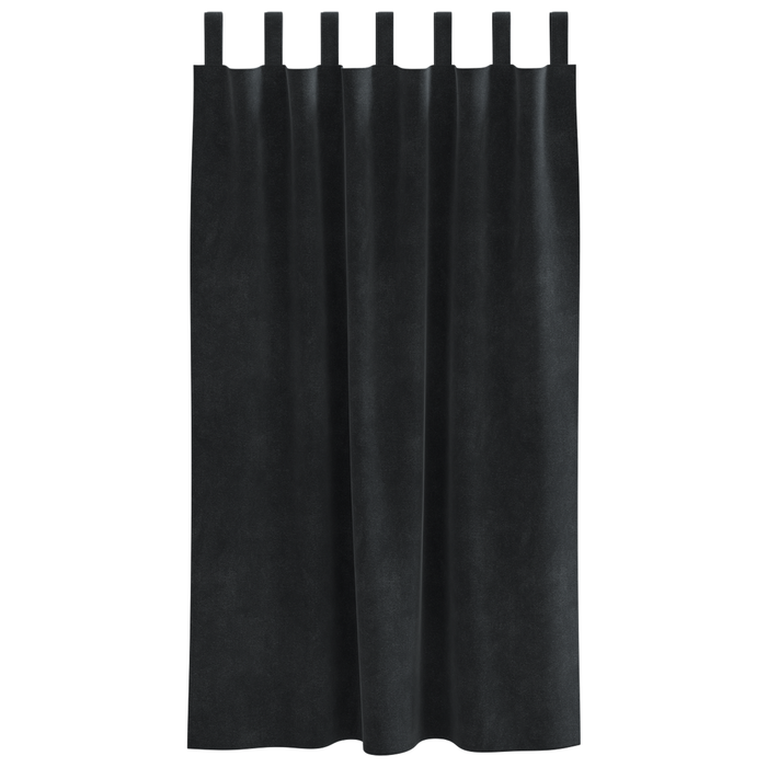Draperii opace cu agățătoare, 2 buc., negru, catifea - WALTI WALTI