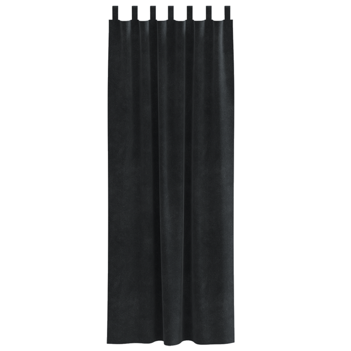 Draperii opace cu agățătoare, 2 buc., negru, catifea - WALTI WALTI