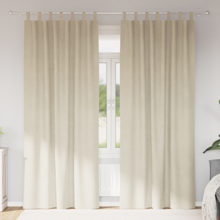 Draperii opace cu agățătoare, 2 buc., crem, catifea - WALTI WALTI