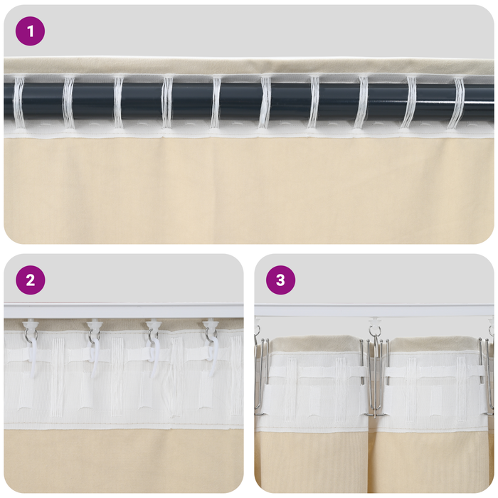 Draperii opace cu bandă, 2 buc., albastru închis, catifea - WALTI WALTI