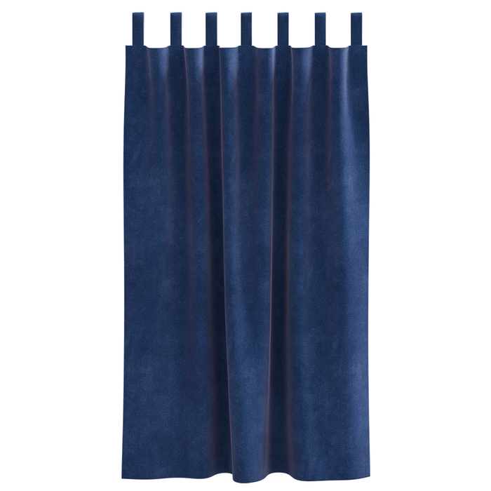 Draperii opace cu agățătoare, 2 buc., albastru închis, catifea - WALTI WALTI