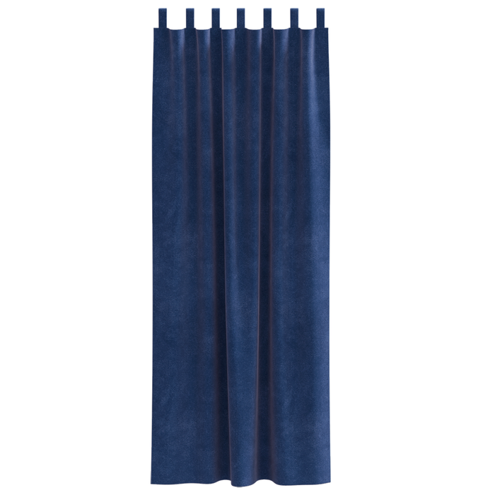 Draperii opace cu agățătoare, 2 buc., albastru închis, catifea - WALTI WALTI