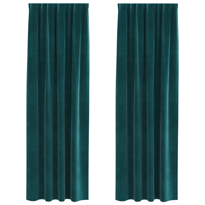 Draperii opace cu bandă superioară, 2 buc. verde închis catifea - WALTI WALTI