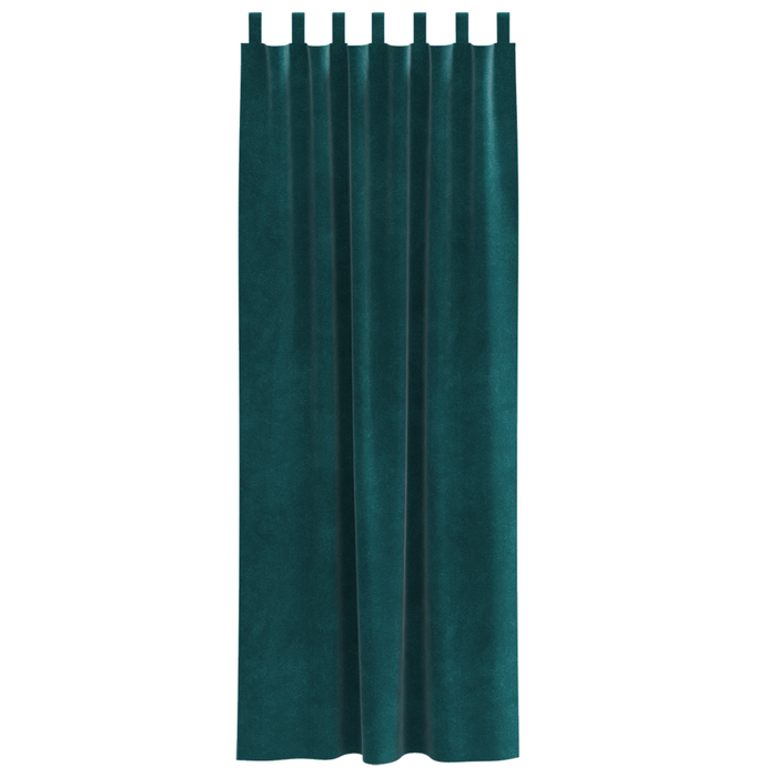 Draperii opace cu agățătoare, 2 buc., verde închis, catifea - WALTI WALTI