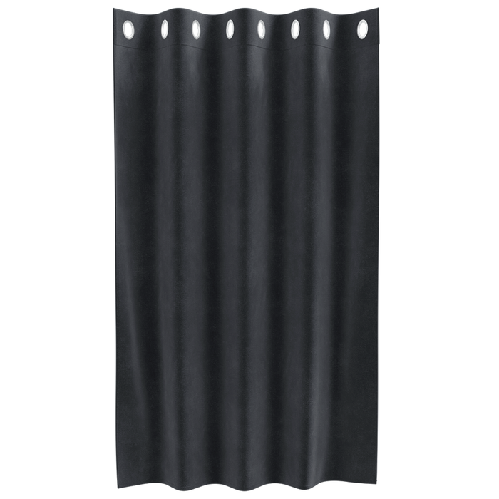 Draperii opace cu ocheți, 2 buc., gri închis, catifea - WALTI WALTI