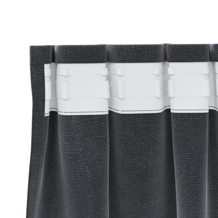 Draperii opace cu bandă superioară, 2 buc., gri închis, catifea - WALTI WALTI