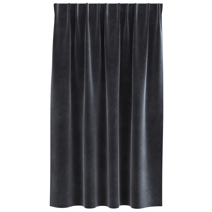 Draperii opace cu bandă superioară, 2 buc., gri închis, catifea - WALTI WALTI