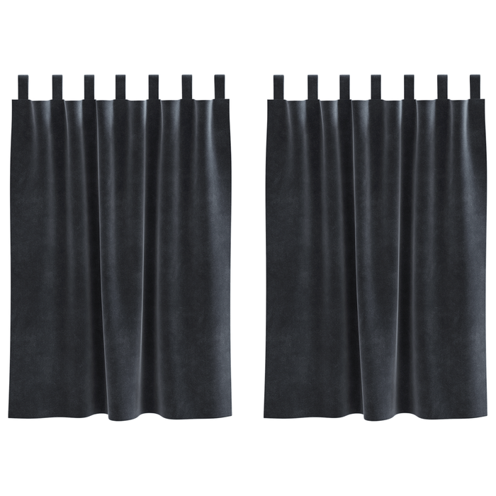 Draperii opace cu agățătoare, 2 buc., gri închis, catifea - WALTI WALTI