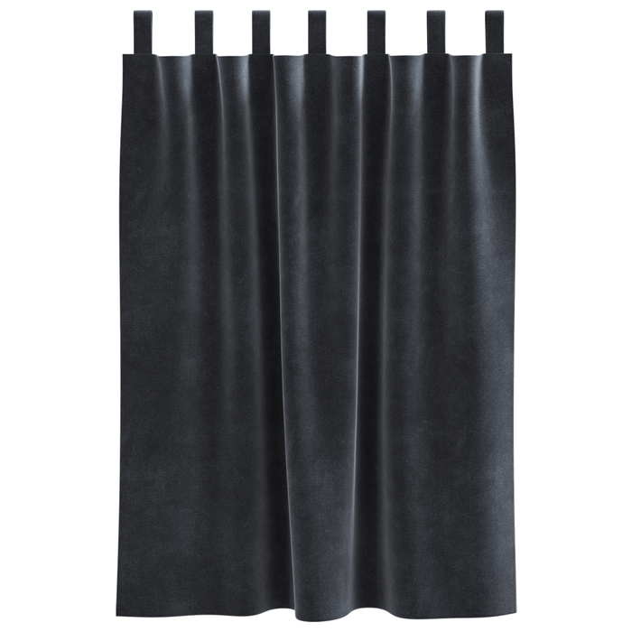 Draperii opace cu agățătoare, 2 buc., gri închis, catifea - WALTI WALTI