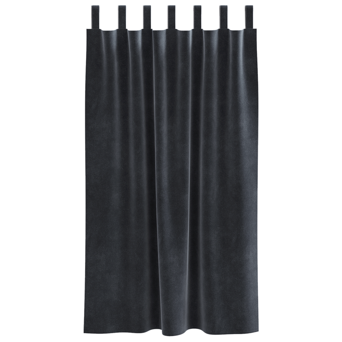 Draperii opace cu agățătoare, 2 buc., gri închis, catifea - WALTI WALTI