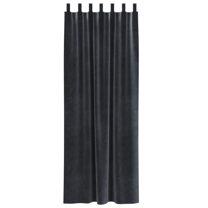 Draperii opace cu agățătoare, 2 buc., gri închis, catifea - WALTI WALTI